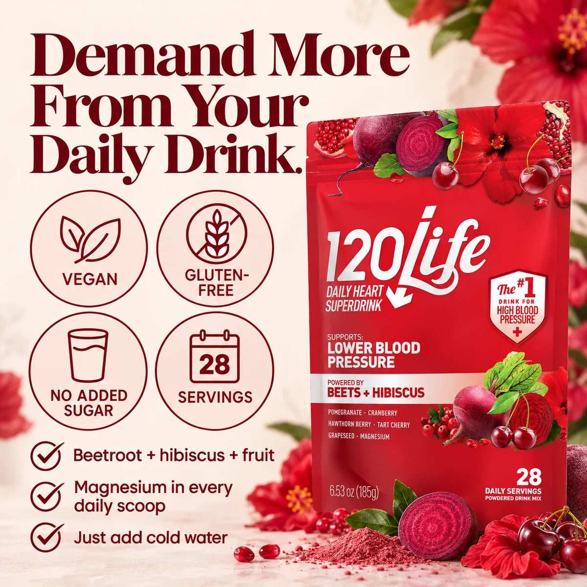 120/Life is vegan and gluten-free, with no added sugar and 28 daily servings.