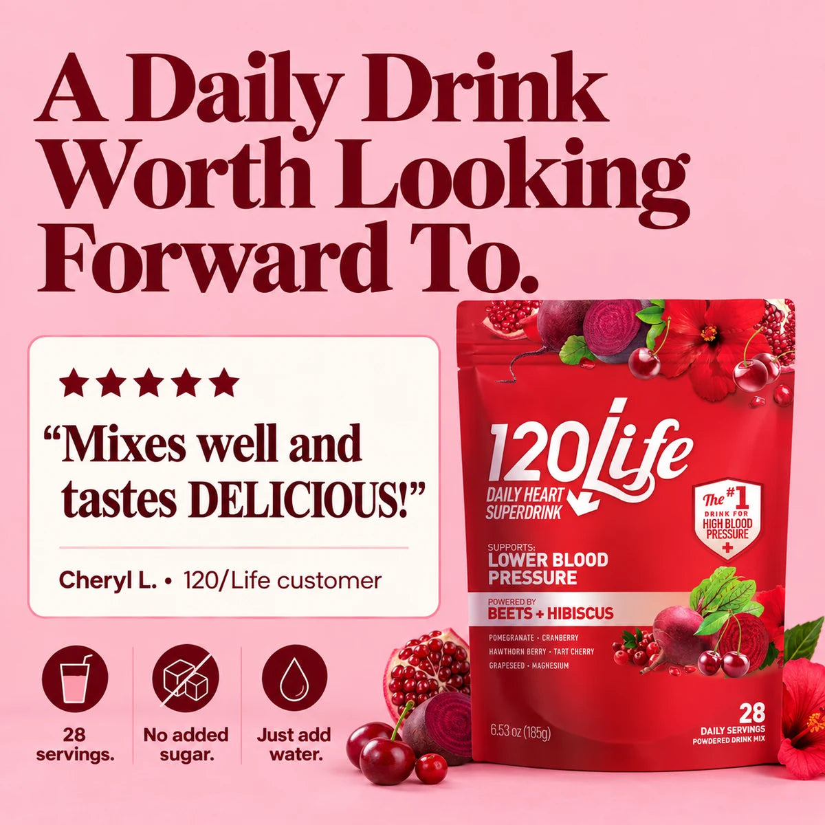 120/Life customer Cheryl L.: Mixes well and tastes DELICIOUS!